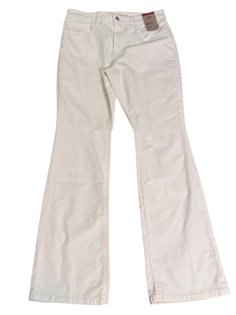Levi’s NWT Size 31 White 725 High Rise Bootcut Pants Corduroy Western Pockets